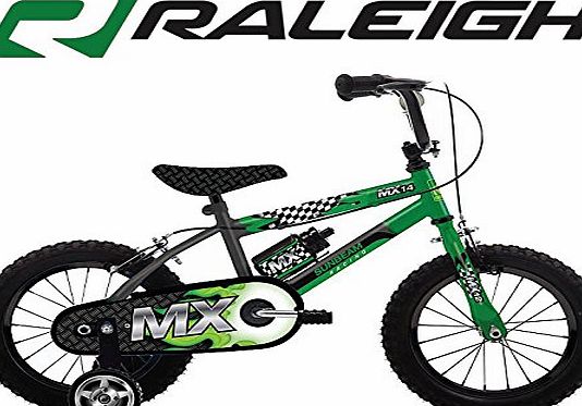 Raleigh / Sunbeam MX14 14`` Childrens Bike - Boys - Green and Grey