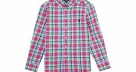 2-4yrs red and multi-striped cotton shirt