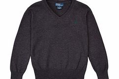 Ralph Lauren 5-7yrs dark grey wool jumper
