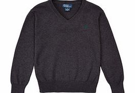 Ralph Lauren 6-14yrs dark grey wool jumper