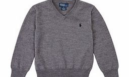 Ralph Lauren 6-14yrs grey heather wool jumper