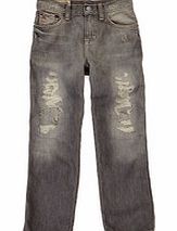 8-12yrs distressed cotton slim jeans