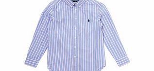 Blue poplin cotton shirt S-L
