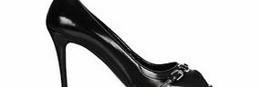 Ralph Lauren Collection Belcia black leather peep-toe heels
