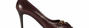 Ralph Lauren Collection Belcia brown leather peep-toe heels