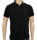 Ralph Lauren Faded Black Pique Polo Shirt