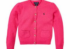 Ralph Lauren Girls 5-6yrs pink wool cardigan
