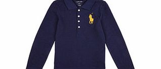 Girls 7-14yrs navy polo shirt