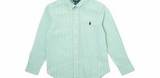 Ralph Lauren Green striped cotton shirt S-L
