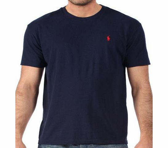 Mens T-Shirt Classic Crew Neck Navy Blue - Small