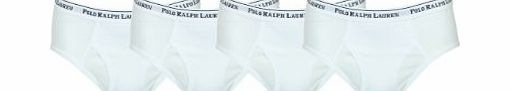 Ralph Lauren Mens Underwear Low Rise Brief 4 Pack White - Small
