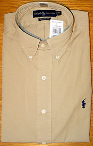 Polo - Classic-fit Long-sleeve Stone Shirt With Polo Player Embroidery