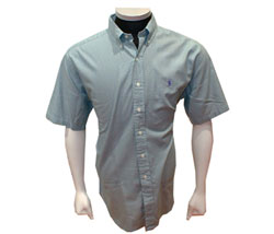 Ralph Lauren Short sleeved micro-check shirt green