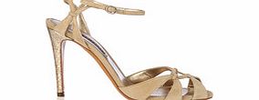 Ralph Lauren Womens beige suede heeled sandals
