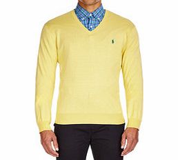Ralph Lauren Yellow and green pure pima cotton jumper