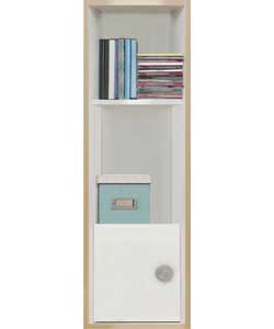Sydney 1 Door Bookcase - Beech and White