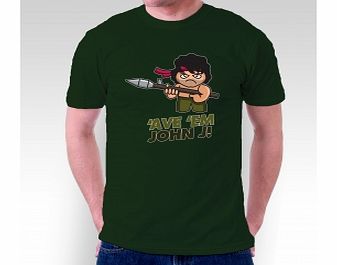 RAMBO Ave Em John J Khaki T-Shirt Medium ZT Xmas