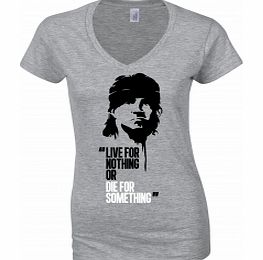 Live or Die Grey Women T-Shirt Medium ZT