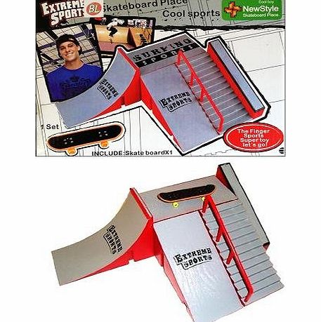 RAMP Extreme Sports Finger Skateboard Ramp with Miniture Skateboard
