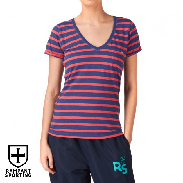 Rampant Sporting Womens Rampant Sporting Striped V T-Shirt -