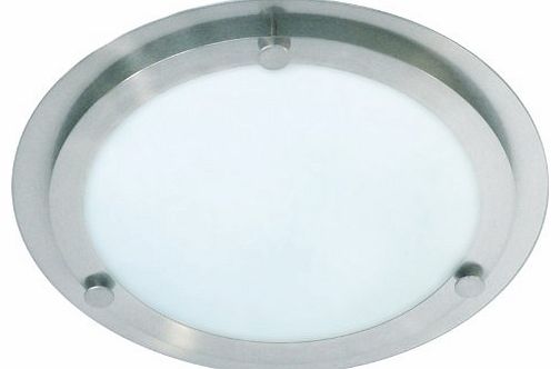 Ranex Tula Wetline Ceiling Light in Brushed Steel and Glass