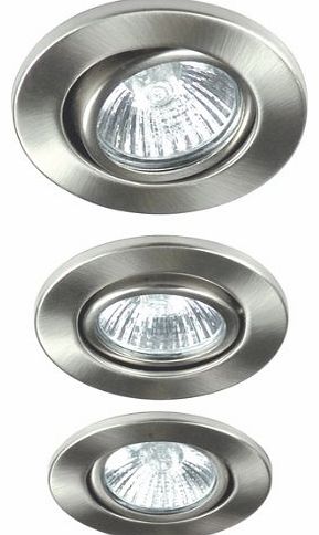 Ranex Wetline 2605.005 50 Watt Ranex Wetline Visan Brushed Steel Bathroom Directable Downlight, Pack of 3