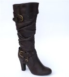 RAVEL Garage Shoes - Brooklyn - Womens Calf Length Boot - Brown Size 3 UK