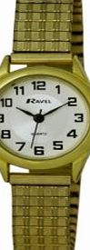 Ravel Ladies Gold Classic Style 3 Hand Expander Bracelet Watch R0301.09.2