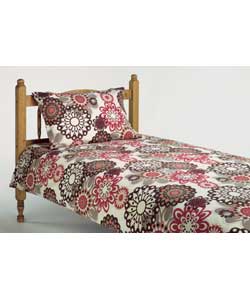 RAVEL Single Duvet Cover Set - Brown/Red