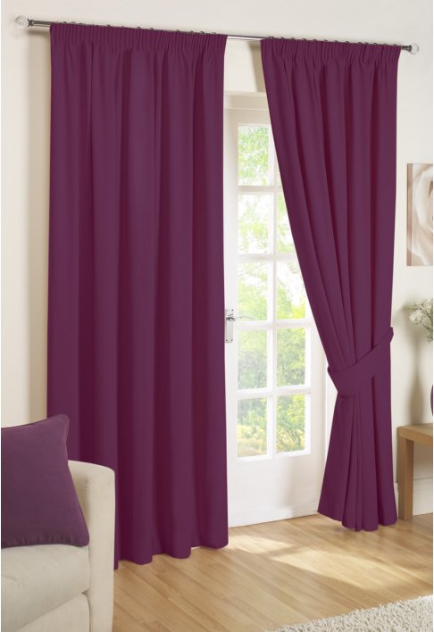 Ravenna Aubergine Lined Curtains