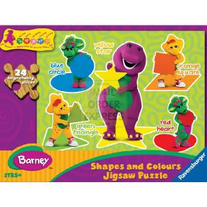 Barney Shapes and Colours 24 Piece Wooden Jigsaw Puzzle