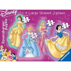 Disney Princess 4 Shaped 10 12 14 and16 Piece Jigsaw Puzzle