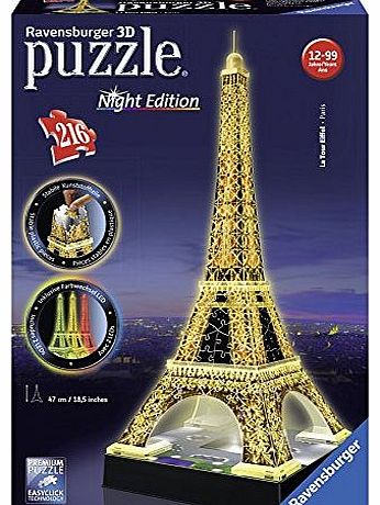 Ravensburger Eiffel Tower Building 3D Puzzle with Light (216 Pieces)