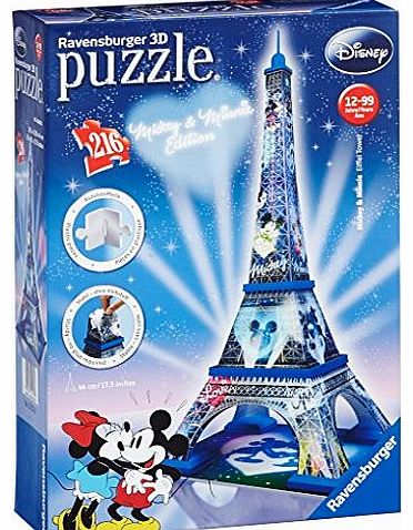 Mickey and Minnie Eiffel Tower 3D Puzzle (216 Pieces)