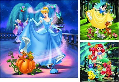 Puzzle - 3 in a Box - 49 Pieces - Disney Princess