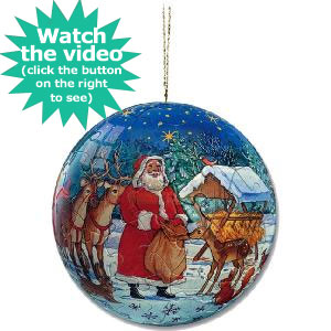 Santa and Reindeers Christmas Tree Bauble Puzzleball 60 Piece