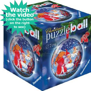 Santa Christmas Tree Bauble Puzzleball 60 Piece