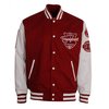 Raw Blue Varsity Jacket With Patches (Burgundy)