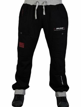 Rawcraft Mens Black Rawcraft C602092C Vectron Designer Casual Jogging Trousers Size L