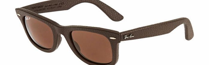Ray-Ban Wayfarer Leather Sunglasses - Brown