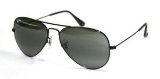 RayBan Ray Ban 3025 Sunglasses 002/37 BLACK GRAY-GREEN CRYSTAL SILVER MIRROR 58/14 Large
