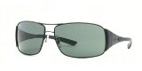 RayBan Ray Ban 3320 Sunglasses 006/71 MATTE BLACK GRAY GREEN 64/14 Large