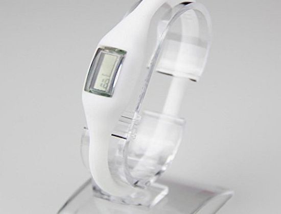 Raylinedo New Fashionable White Sports Digital Silicone Rubber Jelly Anion Bracelet Wrist Watch Unisex