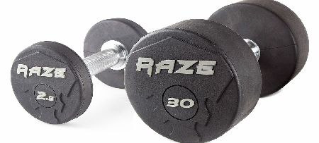 Raze 1 x 10.0kg Premium Rubber Dumbbell