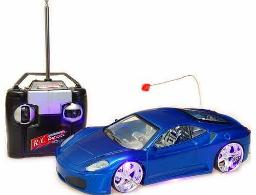 1:24 Ferrari F430 Remote Radio Control Electric RC Toy Car 8 LED No.688-01 Blue