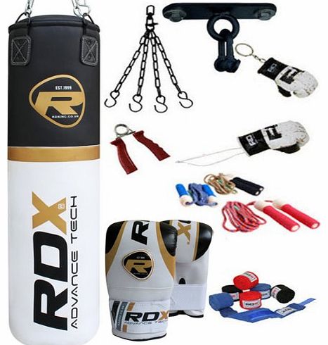 RDX Authentic RDX 9 Piece Boxing Set 5FT / 4FT Filled Punch Bag,Gloves,Bracket MMA Muay Thai G