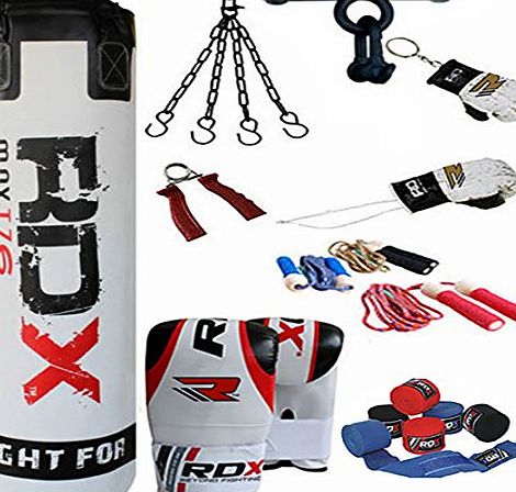 RDX Authentic RDX 9P Professional Boxing Set 5ft filled heavy Punch Bag,Gloves,Bracket MMA Pad, 5ft punc