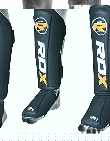 Authentic RDX Gel Shin Instep Foot Pads MMA Leg Kick Guards Muay Thai Boxing Training THR