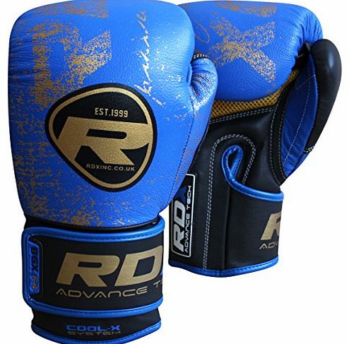 TurnerMAX Boxing Gloves Sparring Training Fight Punch Muay Thai Gel MMA Blue