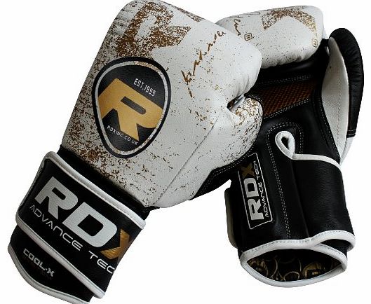 Authentic RDX Leather Gel Fight Boxing Gloves Punch Bag, 12oz